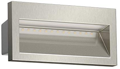 ledscom.de LED recessed Wall Light NOLA, Downlight for Outdoors, IP54, Glossy Aluminium, 140 x 70mm, Warm White