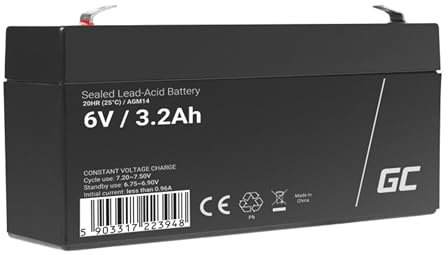 Green Cell® Akku Bleiakku Batterie AGM (6V 3.2Ah VRLA Faston F1) Zyklenfester Sealed Lead-Acid Blei Ersatzakku Solar Solarpanel Batterie Photovoltaik Versorgungsbatterie wartungsfrei Varianten