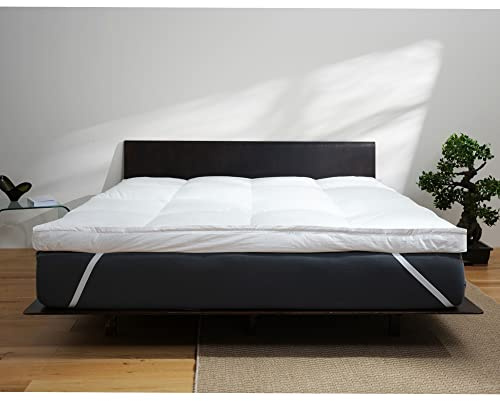 BEFA NATUR Topper Materasso in Piuma e Piume 160x200x10 cm | Rivestimento cotone 100% • Trapuntatura a cassette • Made in Germany • qualità premium • comfort duraturo • traspirante