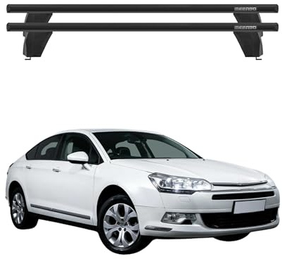 OMAC Menabo - Portabicicletas de Techo para Citroen C5 II 2007 – 2017 | Portabicicletas portaequipajes de Aluminio 2 Piezas Negro