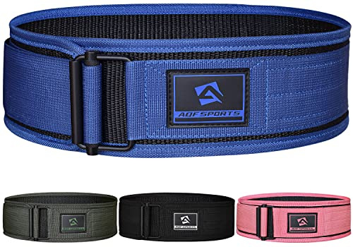 AQF Tyngdlyftningsbälte, 10.2cm Automatiskt Lås Nylon Viktlyftbälten För Funktionell Träning Kroppsbyggande, Kraftlyft, Dödlyft, Knäböj Tyngdlyftningsträning Bälte, Lyftstöd Män Kvinnor (XL, Blå)