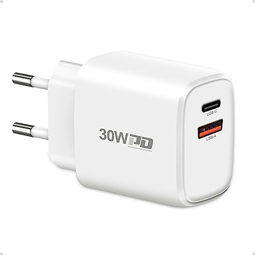 30W USB C Ladegerät, Gcstnn 2 Ports Schnellladegerät Stecker Kompatibel mit Google Pixel 9Pro/9/9Pro XL/8/8Pro/8a/7a/9Pro Fold/6/Watch,iPhone 14 Pro Max/13,Samsung Galaxy S23 Ultra/S22,DJI Mini,Redmi