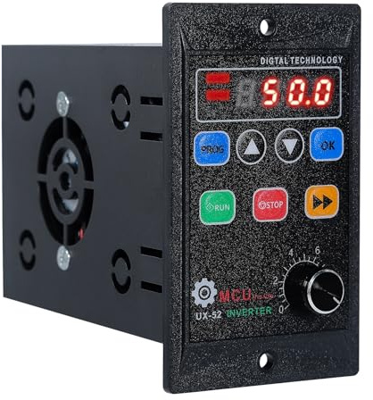 Jadeshay Variateur de Fréquence, Variateur de Vitesse pour Moteur 220V 1100W Convertisseur de Fréquence VFD entrée Monophasée Sortie Triphasée pour Bandes Transporteuses, Convoyeurs