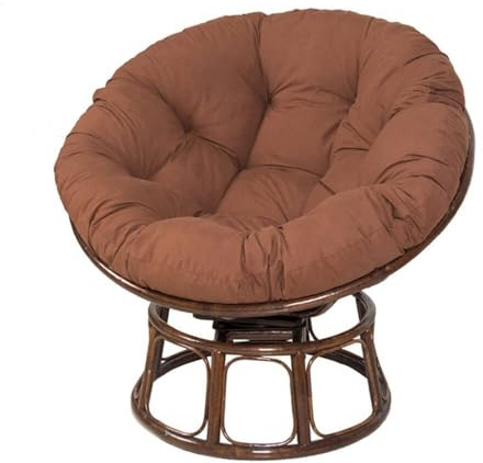 YCHYLIQ Cojines Redondos for Silla Papasan, cojín for sillón Papasan, Suave y Grueso, cojín for sillón de ratán for jardín, balcón y Sala de Estar al Aire Libre (Color : Brun, Size : 120x120CM)