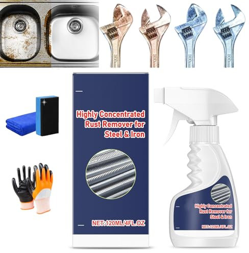 Acssart Antirouille en métal robuste, spray antirouille sans effort, élimine efficacement la rouille des surfaces métalliques pour métal, voiture, acier (120 ml - 1 pièce)