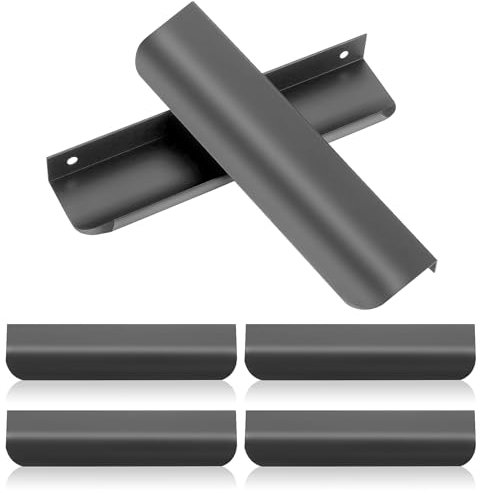 LZYDKH 6 maniglie per mobili nascoste, 150 mm, maniglie invisibili, da cucina, con viti, maniglie in alluminio per ante dell'armadio (grigio)