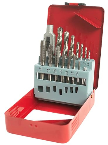 Juego de machos de roscar de 16 piezas, M3 – M12, juego de machos de roscar, juego de machos de roscar para bricolaje DIY para cortar roscas y recorte de roscas exteriores