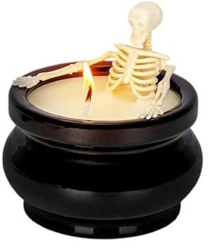 Moerstar Candela Halloween, Candele Profumate Vasca Bagno Scheletro, Creative Candele Regalo Decorative per Halloween Casa Soggiorno Camera da Letto Bagno