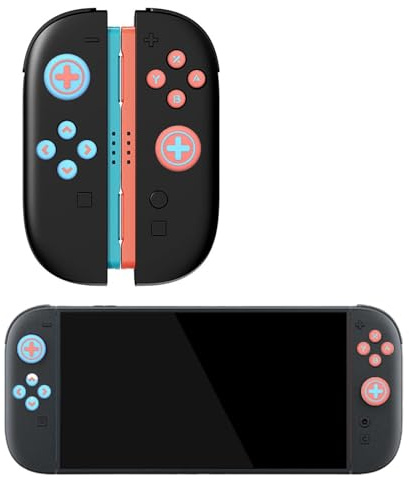 Set di Copricapsule per Pulsanti con Grip Pollice, Cappucci Adesivi per Pulsanti Tasti, Cappucci per Joystick, Accessori in Morbido Silicone per Swtch 2 Jy-Con