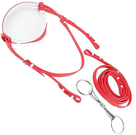Yctze Bride en PVC, Harnais de Rêne, étals Amovibles en Acier Inoxydable, Filet Creux pour Chevaux avec Hauteur d'épaules de 1,3 à 1,7 Mètres