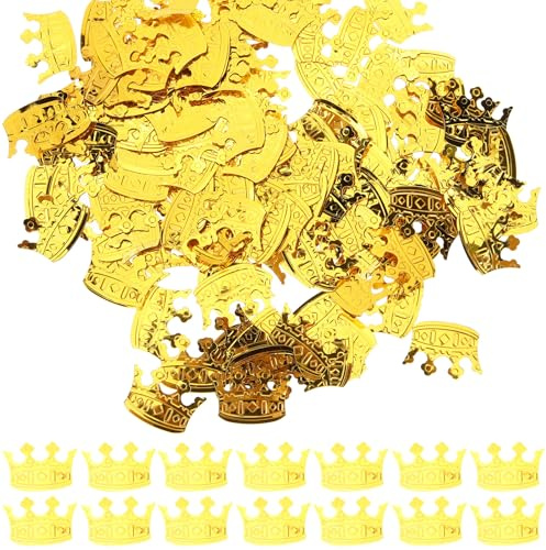 CONGARTENO Coriandoli a Corona Dorata per Feste Decorazioni da Tavolo per Compleanni Shower e Matrimoni 4 Confezioni 60g di Coriandoli Sparsi per Decorazioni Festive