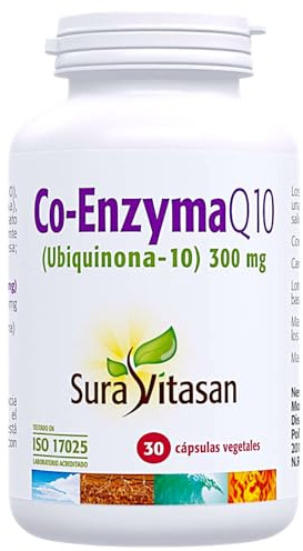 Sura Vitasan Coenzima Q10 30 Cápsulas Vegetales - (Ubiquinona) 300mg - Alta Potencia Clínica - Energía Celular, Antioxidante y Salud Cardiovascular - Apoyo Muscular frente a Estatinas