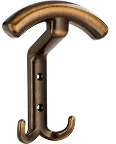 SIRO Kleiderhaken Stuhr, Klassisch, Vintage, Druckguss altmessing brüniert gebürstet, 142 mm x 57 mm x 114 mm, LA 32 mm, 1064/ZN31