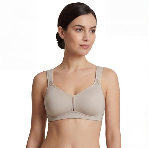 Selene, Reggiseno Contenitivo Donna con Fascia Anatomica, Senza Ferretto e Imbottitura, con Spalline Larghe Comfort, Collezione Elvira, Colore Terra, Taglia 3D