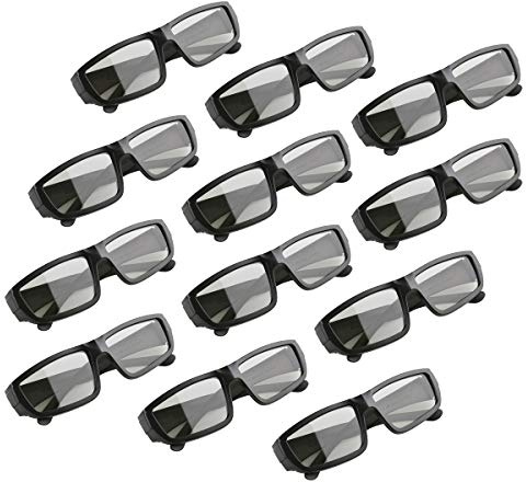 GELETE 3D Movie Glasses Passive Unisex Adult Passive Three-D Glasses Polarized Cinema Glasses (12 Pack)
