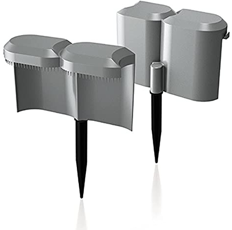 Palisade - Cerca de pared flexible de plástico anticaracol para jardín (24, gris)