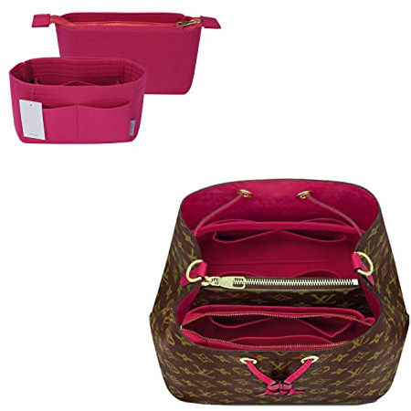 ZTUJO Purse Organizer,Bag Organizer,Insert purse organizer with 2 packs in one set fit NeoNoe Noé Series perfectly (Rosy)
