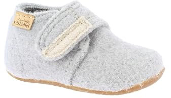 Living Kitzbühel Krabbelschuhe Baby - Weiche Hausschuhe aus Wolle - Isolierend, Atmungsaktiv & rutschfest - Handgefertigt in Europa hellgrau, 18