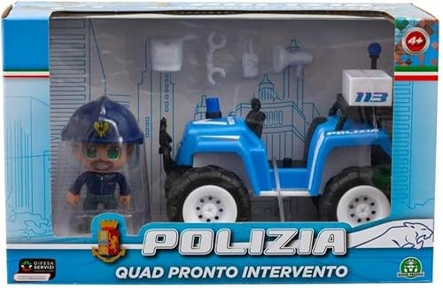 Giochi Preziosi Polizia - Quad Della Polizia A Ruota Libera Con Livrea Originale. Include Personaggio 7 Cm In Divisa Ufficiale Articolato E Accessori Personalizzati. Per Bambini A Partire Dai 4 Anni