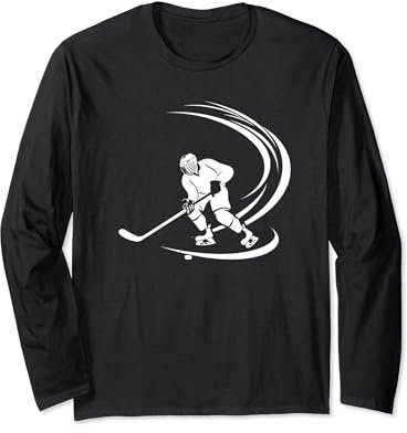Eishockeyspieler Skizze Eissport Eishockeyschläger Langarmshirt