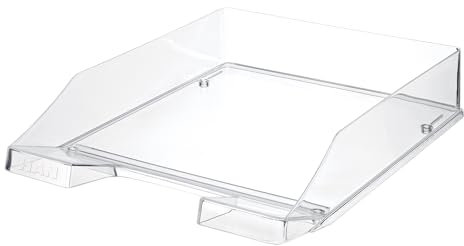 Briefablage klassisch/Basic für Format DIN A4 stapelbar, stabil (Transparent Klar, 2er Set)