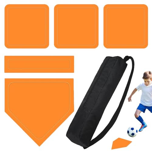 5 Stück Baseball Base Set, Professionelle Wurfgummibasen, wasserdichte Tragbare Hochleistungs-Trainingsgeräte Für Baseball, Softball & Kickball, Kinder Übungsbasen Für Hinterhof, Schule & Teeball