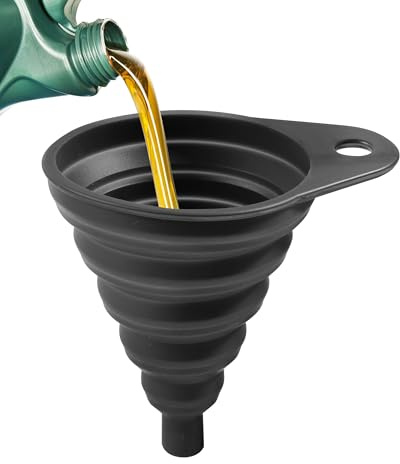 Xibao Embudo Gasolina de Coche,Embudo Aceite Motor,Cuello Flexible,Accesorios para Coche,Ideal para Rellenar Aceite de Coche,Engranajes,Aceite de Motocicleta y Otras Tareas de Mantenimiento (Negro)