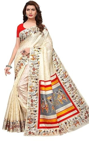 Accessorize Kingdom Women's Art Silk Saree With Blouse Piece