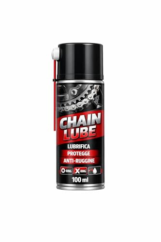 Spray Catena Moto 100 ml Lubrificante Antiusura Antiruggine Alta Aderenza per O-Ring X-Ring Scooter Motociclette Protezione Completa LEMAG SRL