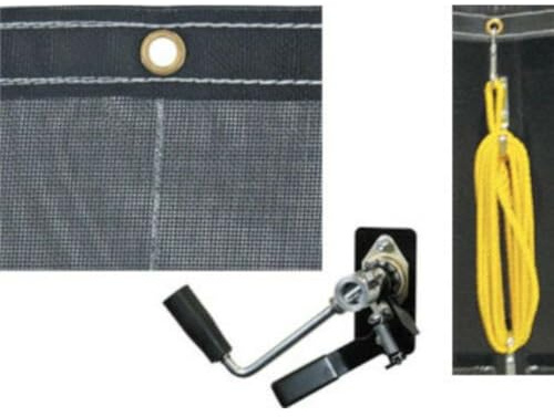 Buyers Products DTR7012 Aluminum Tarp System with Mesh Tarp, 7 x 12 Feet – Dump Body Tarp Kit, Heavy Duty Double-Stitched Hems, Brass Grommets, Telescoping Roller, Complete Hardware Included
