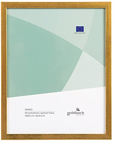 goldbuch Skandi 20 x 25 cm, Singola in Vero Ritratti da posizionare, Legno con Supporto a Parete, Cornice portafoto Dorata, Gold