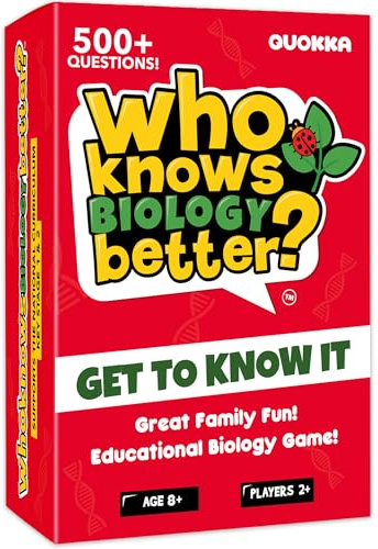 QUOKKA Trivia Card Games For Kids 8-12 - Board Games for Adults & Teens 12+ Who Knows Biology Better? - Kids & Family Card Quiz - Fun & Educational Questions