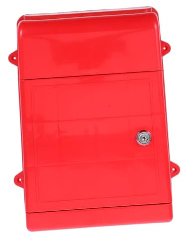 HOMSFOU BuzóN De Correo Impermeable Montado En La Pared Con Cerradura, PláStico Rojo Para Cartas, Opiniones, Denuncias Y Almacenamiento De Dispositivos De Carga