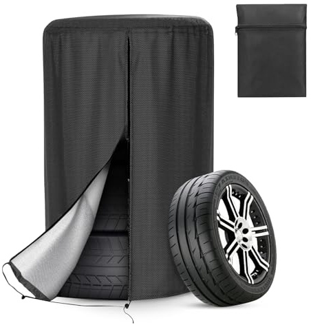 alouweekuky Auto Reifentaschen 420D Reifenschutzhülle, Reifensäcke mit Reißverschluss, Geeignet für 4 Reifen (Ø 85cm x H 120cm)