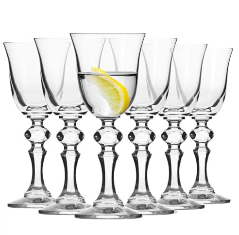 Krosno – Verres à Vodka, Shots et Liqueurs 60 ml – Lot de 6 – Collection Krista – Cristal Sans Plomb – Design Classique et Finition Élégante
