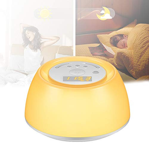 FZX514 Luci Simulate di Sveglia All'Alba E al Tramonto,Wake Up Light,7 Colori a LED Lampada da Comodino con Funzione Touch Control,Ricarica USB per Soggiorno e Camera da Letto