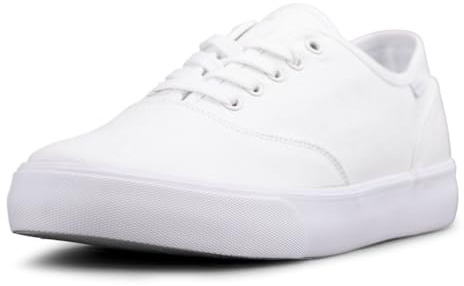 Lugz | Lear Classic Casual Sneakers for Men | Lace Up Mens Canvas Shoes | Everyday Men Footwear, White, 10.5 M US