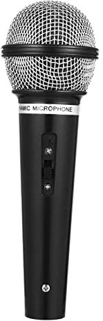 NUOBESTY Faux Microphone Jouet Simulé Noir - Modèle Pour Performance, Discours, Pratique - Accessoire en Plastique Pour Costume de Fête et Karaoké