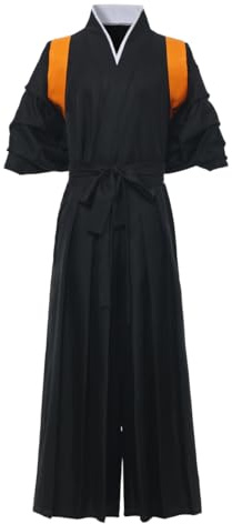 COSDREAMER Kimono de samouraï japonais pour homme Hakama - Costume traditionnel pour Aïkido, Kendo, arts martiaux, anime (orange, L)