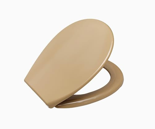 sanicomfort WC-Sitz, Duroplast, mit Absenkautomatik, Toilettensitz passend für alle handelsüblichen WC-Becken (bahamabeige)