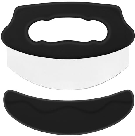 KUONIIY Roulettes à pizza tranchantes en acier inoxydable pour piiza, tartes avec poignée confortable Hnadle, noir