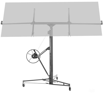 Jaxilyn Sollevatore per piastre XXL, portata fino a 68 kg, altezza di lavoro 140-350 cm, larghezza massima 2,90 m, funzionamento 1 uomo, supporto per il montaggio a secco, con 3 ruote per freni per