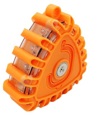 AKOOSY Luz Estroboscópica Triangular LED Naranja para Vehículos Policiales Luz de Advertencia de Tráfico Giratoria sin Batería Resistente al Agua Imán Potente y Gancho ABS para Seguridad