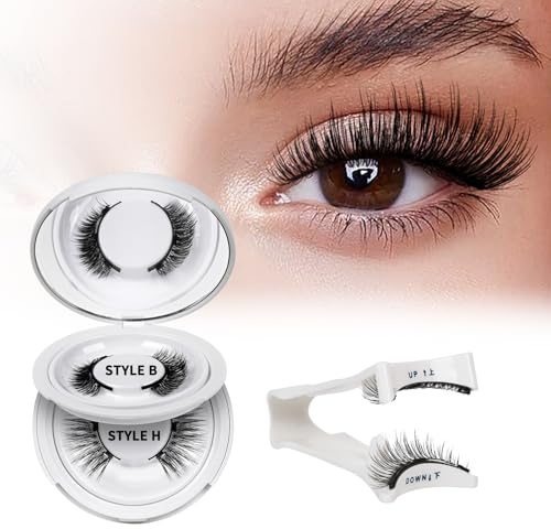 Ciglia finte magnetiche a lunga durata, ciglia magnetiche riutilizzabili con applicatore, aspetto naturale, non richiede colla, facili da applicare (B+H-03)