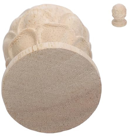 Totority Remate de Madera Tallada para Decoración Europea Diseño de Piña, Soporte Decorativo 4x6 Cm, Accesorio Artesanal para Barras de Cortina y Postes de Cama, Adecuado para Bricolaje