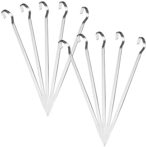 Housoutil Grill Skewers in Inox 10 Pezzi, Ganci per Barbecue Senza Attaccamento di Cibo, Ideali per Raduni All'aperto