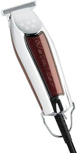 Wahl Wide Detailer Trimmer - Leistungsstarker kabelgebundener Trimmer mit extra breiter T-Klinge für Kantenbearbeitung und Detailarbeiten, Chrom/Burgundy
