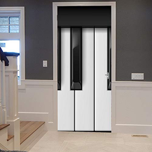 A.Monamour Türtapete Selbstklebend Türfolie Türposter 3D Klaviertasten Musik Muster Vinyl Folie Türdeko Tapete Wandbild Türaufkleber Türtattoo 77 x 200 cm