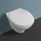 Vaso sospeso Rimless, in Ceramica Bianca Lucida, Design Slim Moderno Serie Morning
