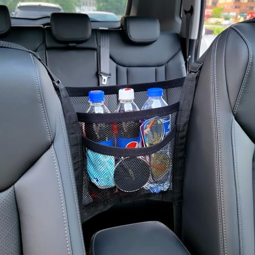VEHIRIE Organizador Coche, Red Maletero de Coche Organizador Coche Asiento, Accesorios Coche Interior, Red de Almacenamiento en el Centro del Asiento Delantero para SUV/Furgonetas